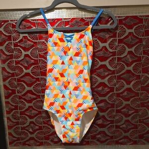 Cat & Jack Multicolor Geometric Kids Swim One Piece